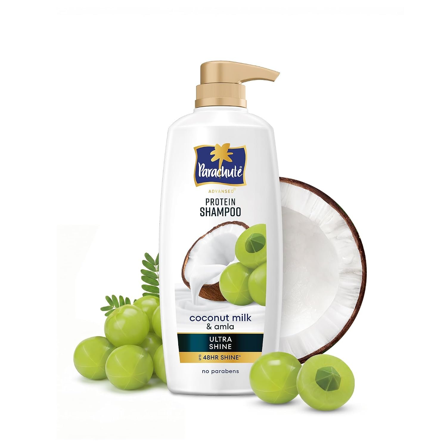 Parachute Advansed Protein Shampoo with Coconut Milk & Amla | Up to 48 hr Shine | Ultra Shine | Protein Lock Technology | Paraben free | For Men & Women | 650ml