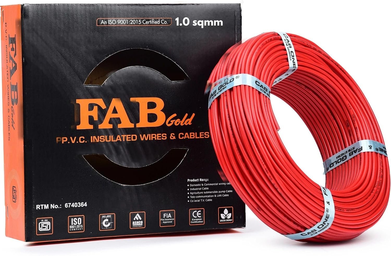 1.0 sqmm Single Core Copper Electrical Wire, 90 Meter (Red) | Heat Resistant & Flame Retardant (FR) | Lead-Free LSH House Wire for Home & Industrial Use