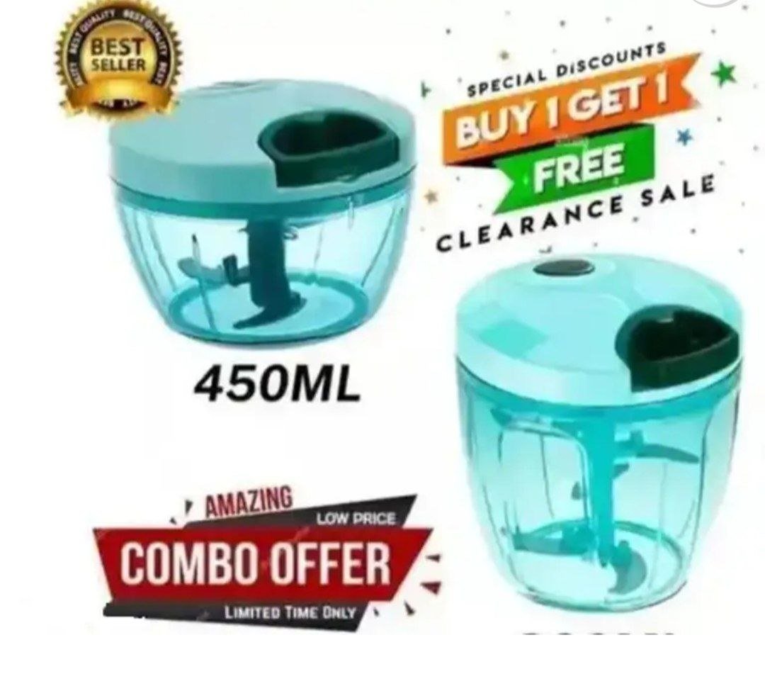 plastian green 450ml 1000ml handy dori chopper combo vegetable fruit