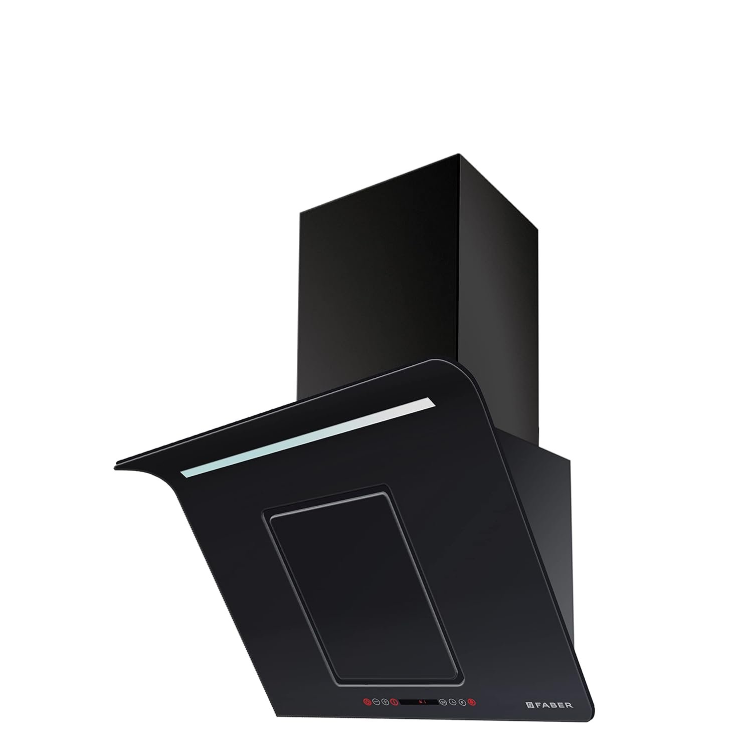 Faber 1000m3/hr Wall Mounted Chimney (HOOD CURVY PLUS BK TC LTW 60, Black), Free 1 Year Extended warranty