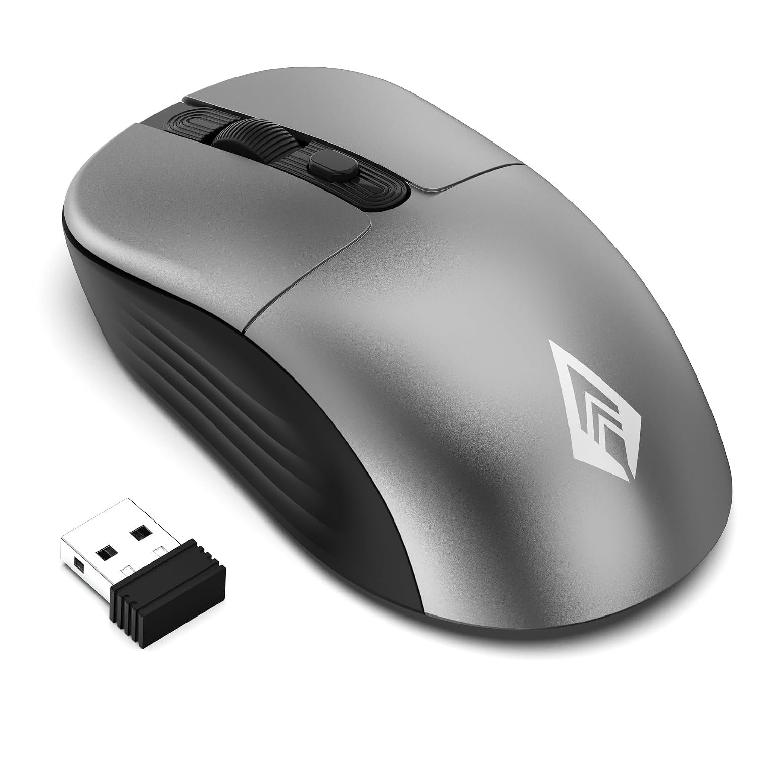 Archer Tech Lab Wireless Mouse, 2.4GHz USB Nano Receiver, 3 DPI (800/1200/1600), Ergonomic Lightweight Design 55g, 10M Range, Plug & Play, 2 Million Clicks, for Windows PC/Laptop (Precision 100-Gr