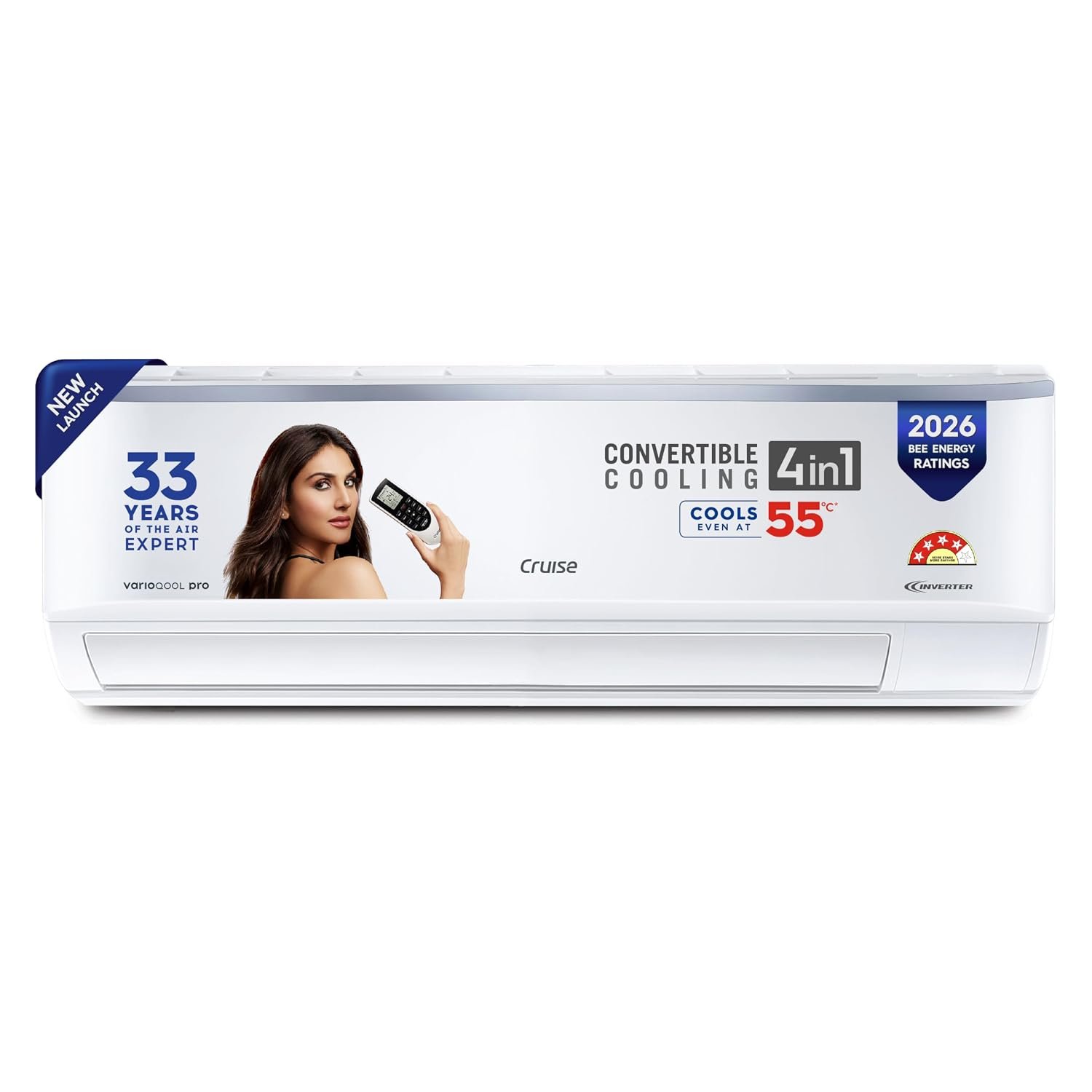 Cruise 1 Ton 4 Star Fast Cooling Split AC (2026 BEE, CWCVBL-VP3F125, White)