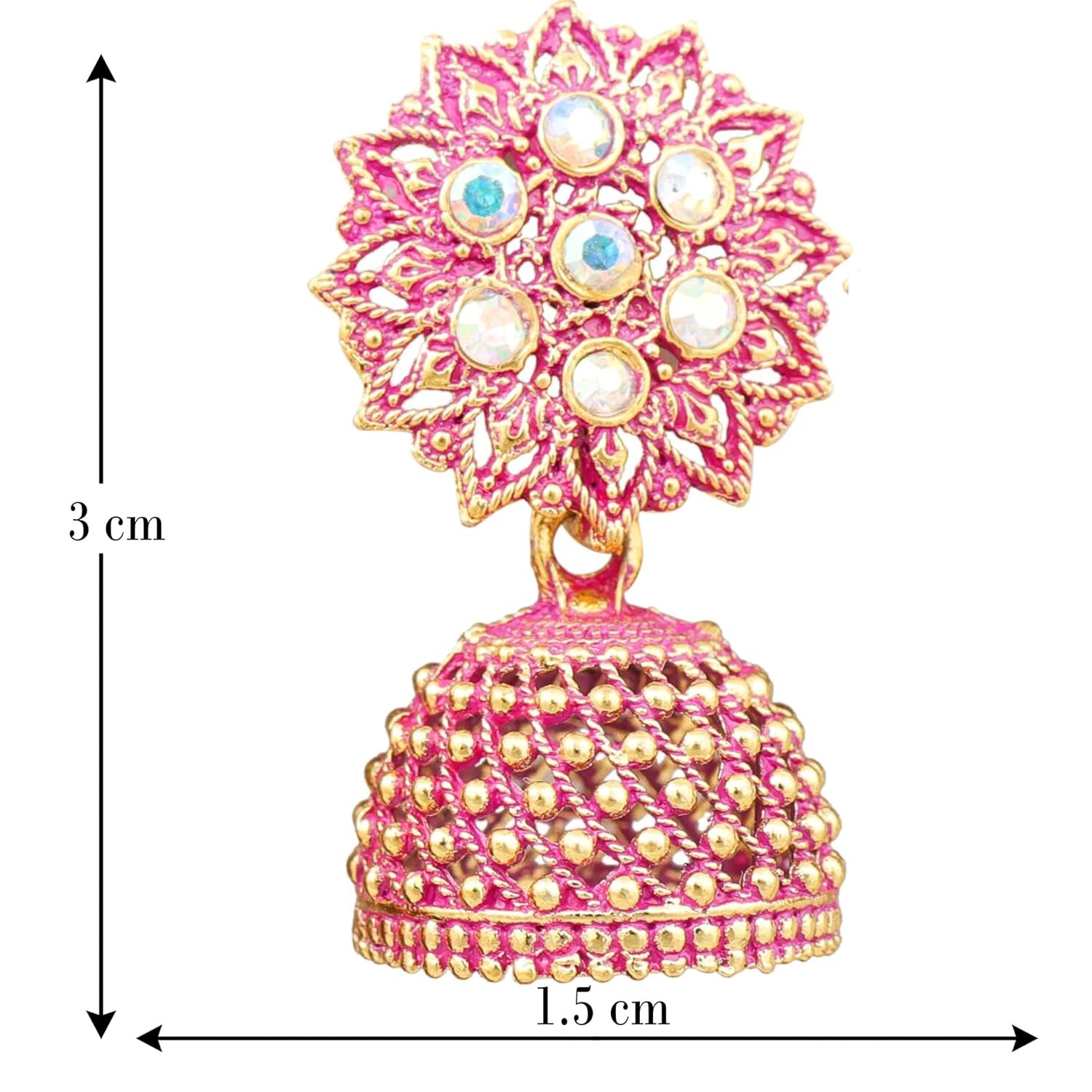 Fashion Frill Multicolor Oxidised Earrings Jhumka Set For Women Girls Stylish Traditional Pearl Small Jhumki Earings Pair Combo Of 4