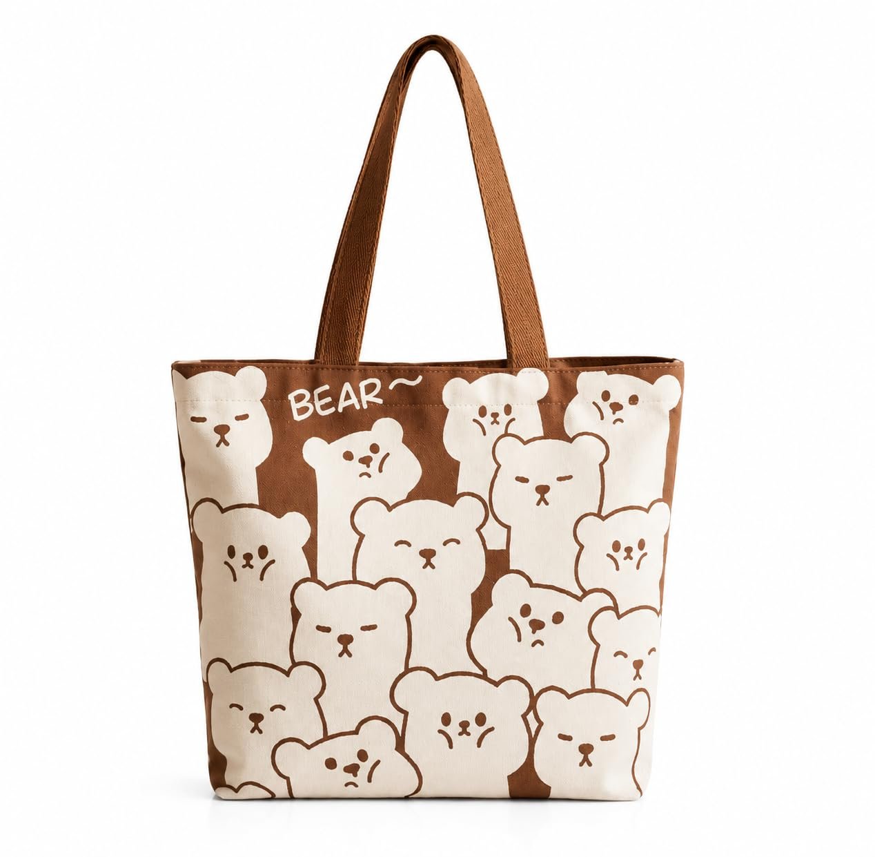 Large Canvas Tote Bag for Women, Zipper Handbags for Women Inner Pocket for Shopping, Office & Daily Use