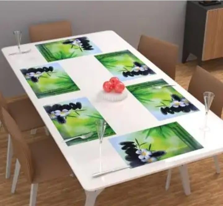 LOTUSKING Placemats Washable Set of 6 Place Mats Non-Slip PVC Tear-Proof Heat Resistant Place Mats 45 x 30 cm and Bring use of Multipurpose placemat/Dining Table placemat/Drawer mat1 (ok13816951r)