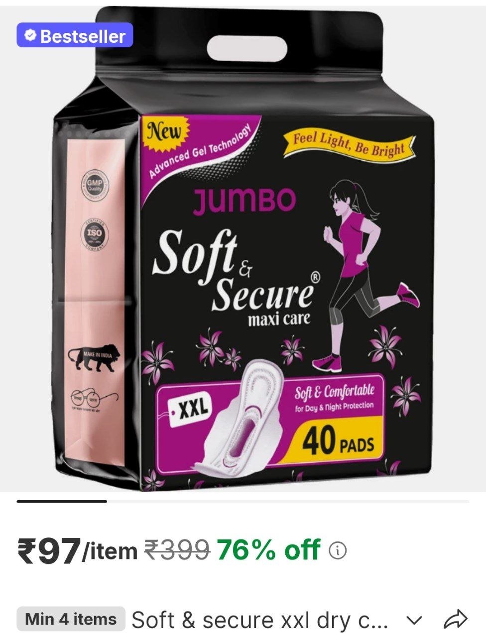 soft secure xxl dry comfort with rash free sanitary pad leakage protection quick absorbption heavy f