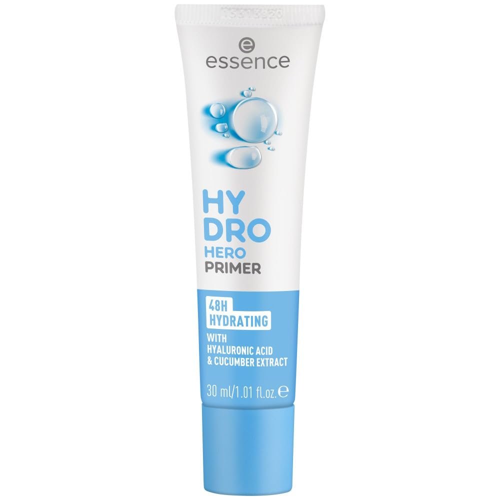 Essence HYDRO HERO PRIMER, hydrating primer, smooth base, fresh feel, natural finish, 30 ml