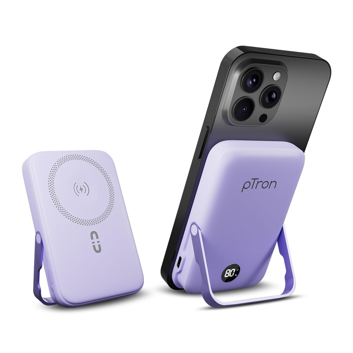 pTron Dynamo Elite Magnetic Wireless 10000mAh Fast Charging Power Bank, 15W MagSafe Compatible, 22.5W Output, Compatible w/iPhone 12 & Above, Android & Other Qi Enabled Devices, Type-C Input (