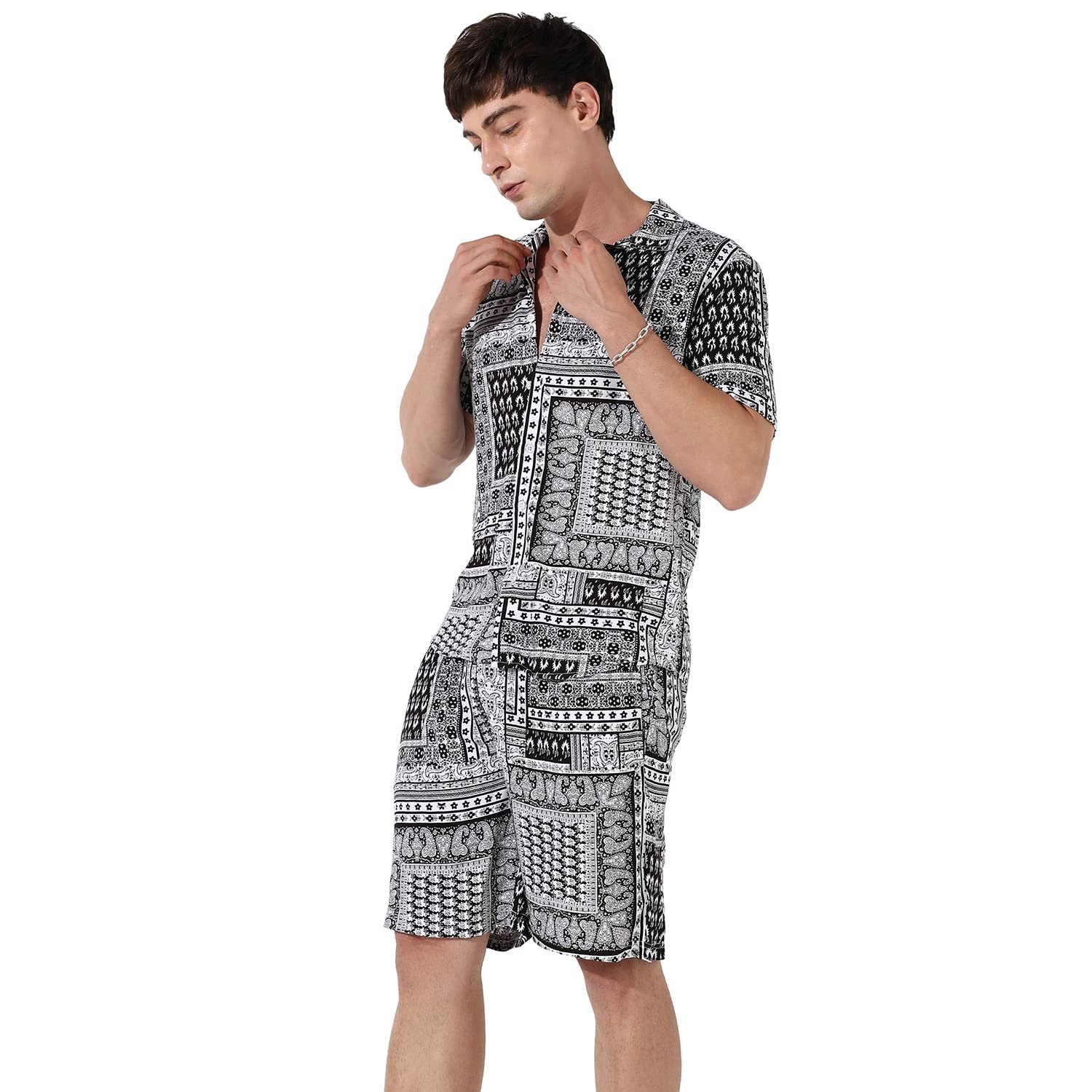 CAHOOT Men's Co-Ord Set For Casual Wear | Quality Stretchable Fabric | Pull On T-Shirt | Pull On Shorts | Clothing Set Crafted With Comfort Fit & High Performance For Everyday Wear