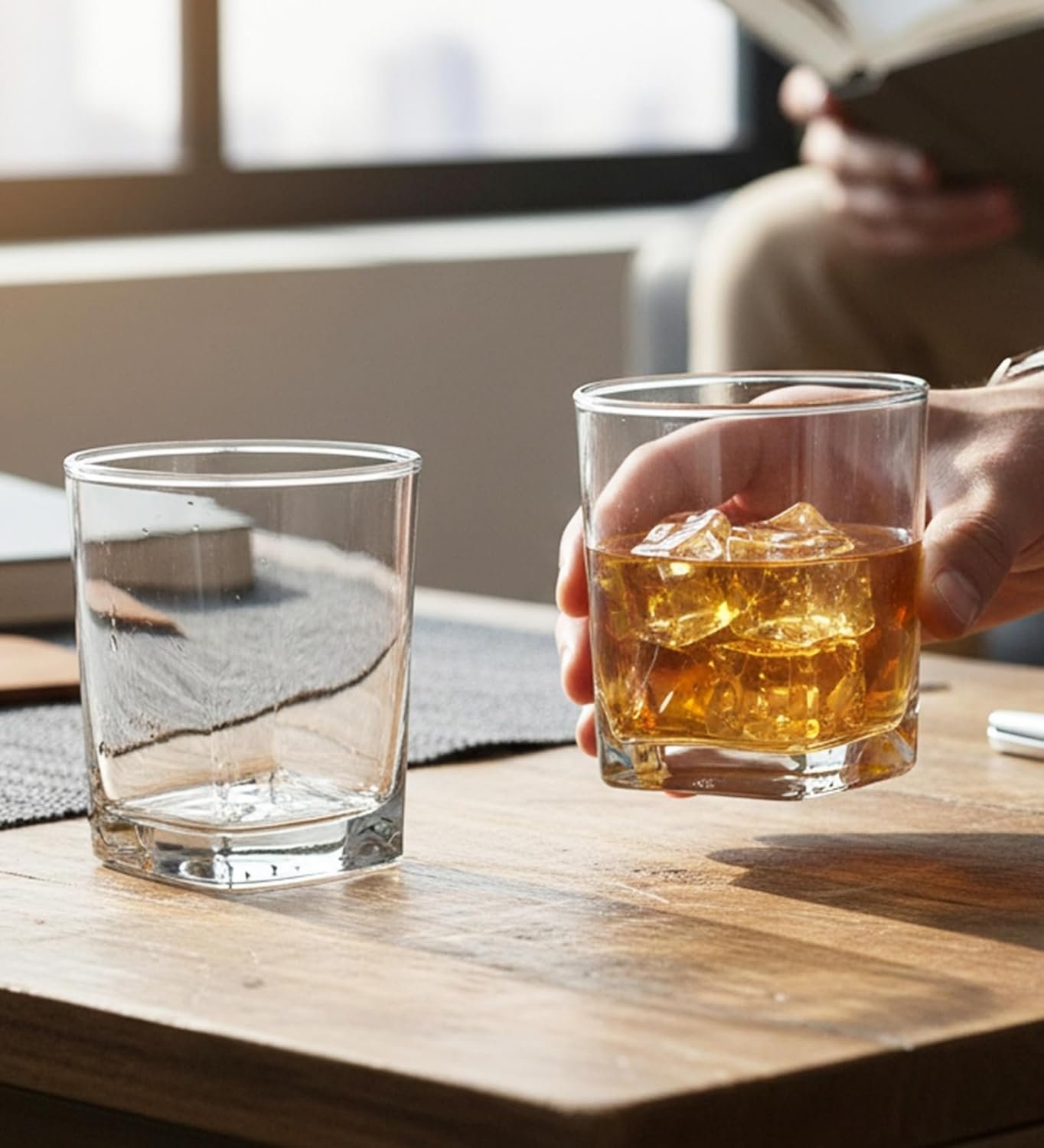 Yera Prima Oak Whisky/Scotch/Water Glasses- 295 ml Each -Set of 12 pcs Tumblers Lead-Free Whiskey Glasses for Scotch Bourbon Cognac Brandy Cocktail Whiskey