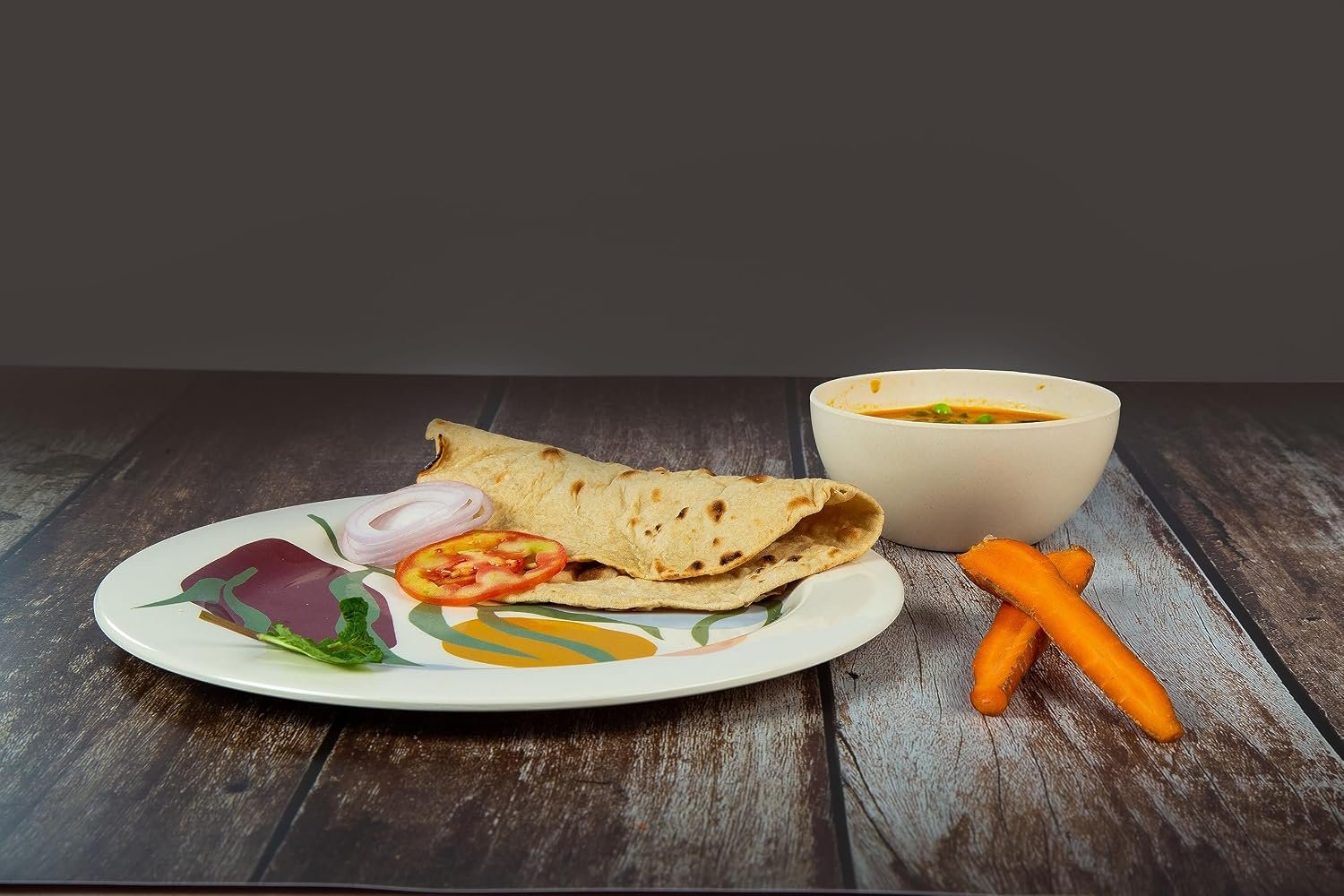 Truly Eco Dinner Set - Bamboo Bowl Set - Non Toxic Reusable Dishwasher Safe Dinnerware Set, Eco-Friendly Biodegradable Crockery Set for Dining - Plain 330ml Bowl/Katori (Set of 6)