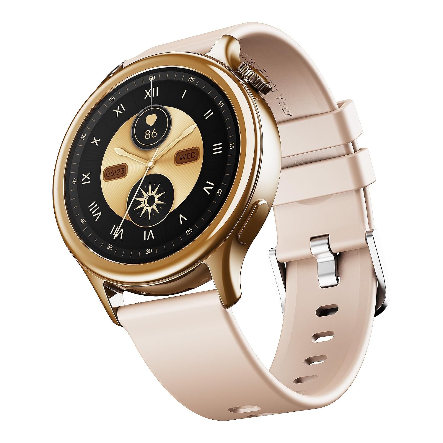 boAt Enigma Daze Women's Luxury Smart Watch w/ 1.3”(3.3cm) AuraVue Display w/ 20% Higher Brightness, Emergency SOS, Female Wellness Tracking, BT Calling, smart Watch for Women Latest (Spring Bloss