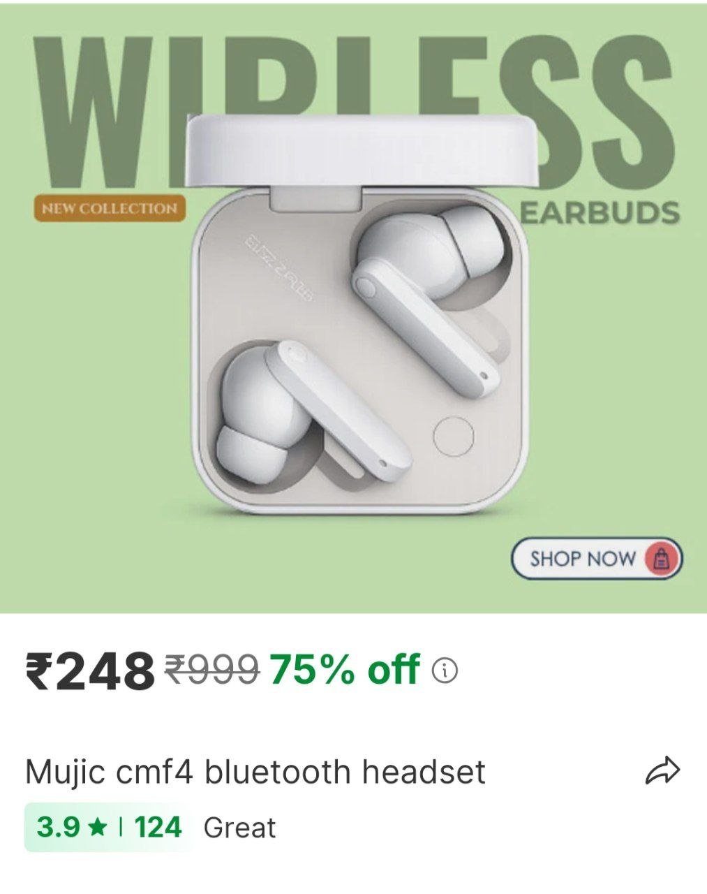 mujic cmf4 bluetooth headset