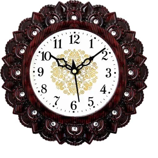 IGF Decorative Analog Printed Round Dial Silent Wall Clock FSS_Clock_138Brown