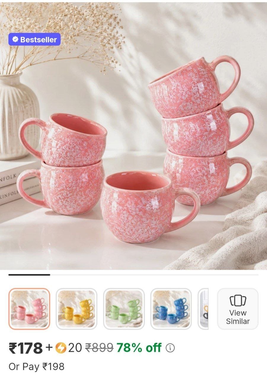 d maiolica pack of 6 ceramic bone china premium quality small size tea cup set of 6 coffee cups