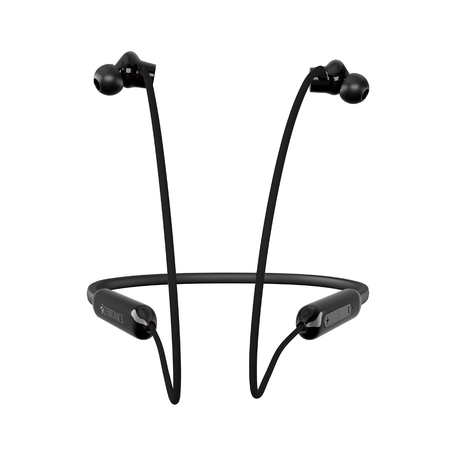 Zebronics Escape 80 Wireless Neckband, 18H Playback, 10mm Drivers, Type-C Charging with Built-in Battery, Rapid Charging, MagSnap, ENC, Gaming Mode, Dual Pairing, BT v5.3, Voice Assistant (Black)
