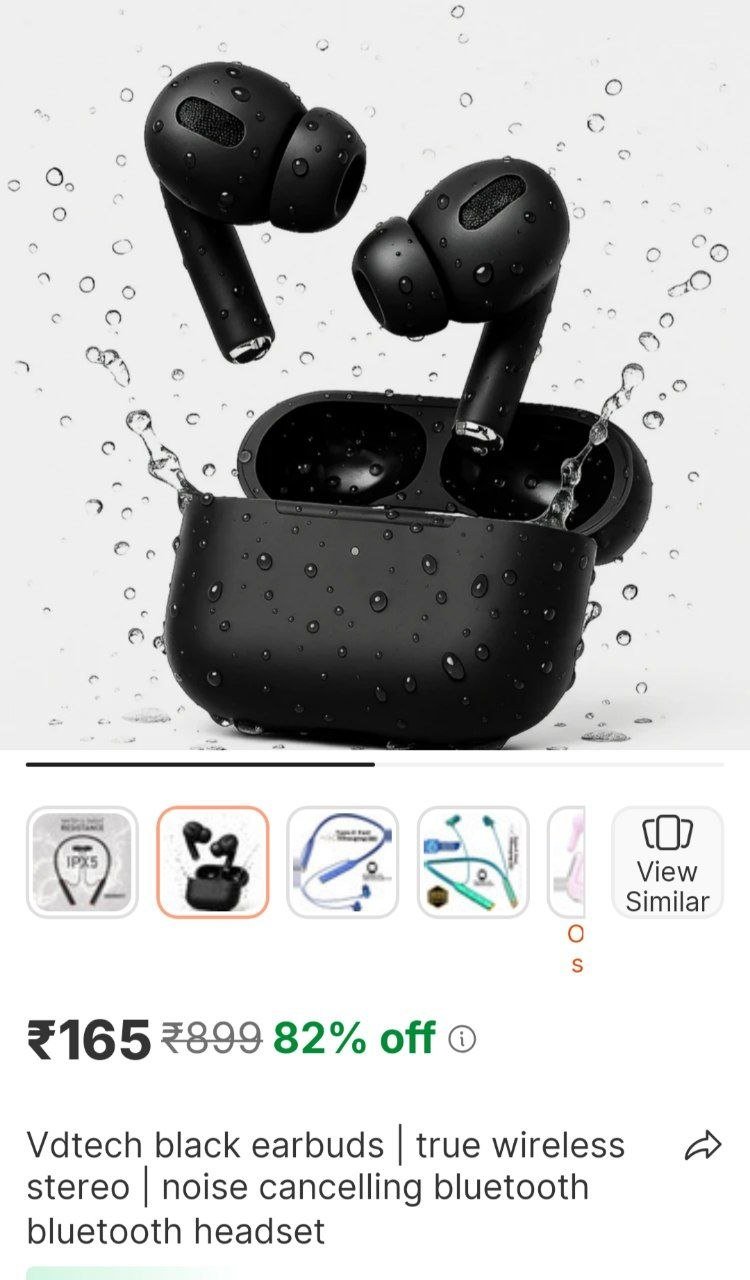 vdtech black earbuds true wireless stereo noise cancelling bluetooth bluetooth headset