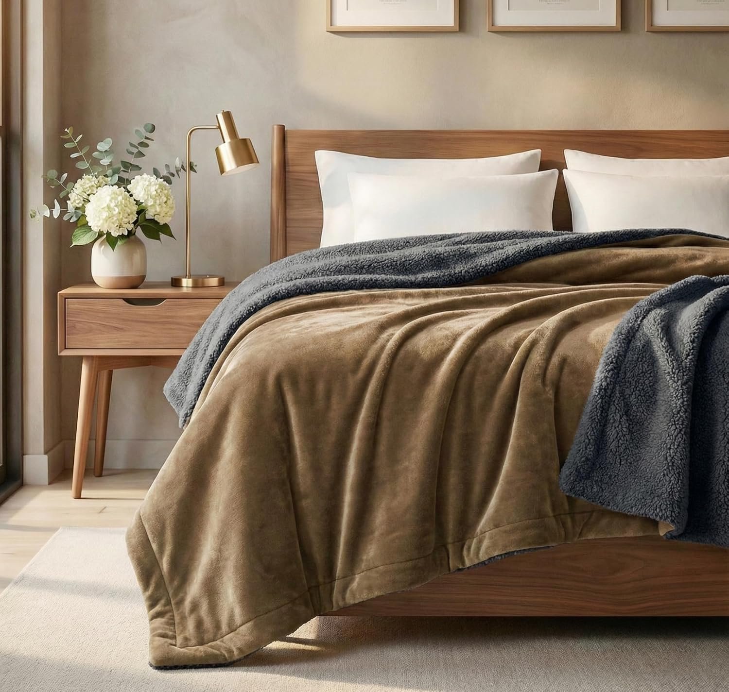 BSB HOME Soft Cooling Blanket for AC & Summer, Ultra Soft Plush Blanket, Lightweight All-Season Cozy Blanket for Bed & Sofa, Breathable Size - 220 x 230 Cm, Cocoa Breeze