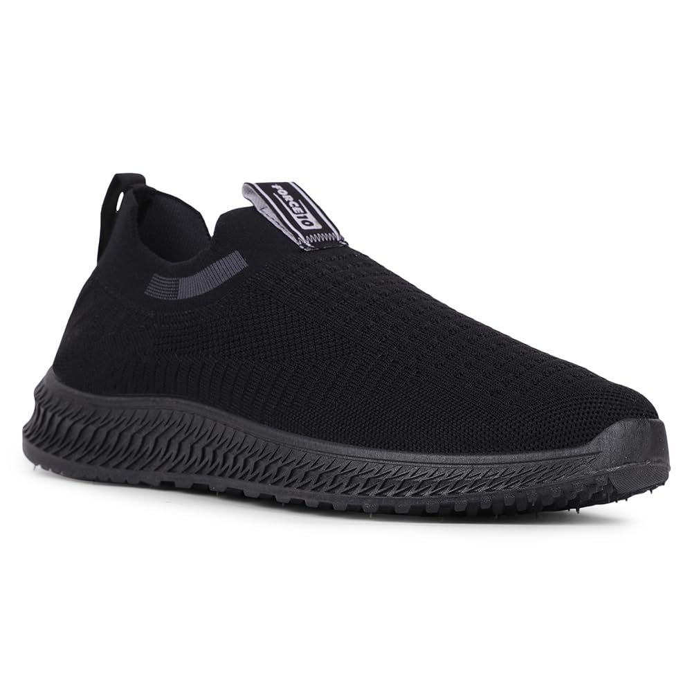 Liberty Force 10 Black & Teal Blue Sports Shoes for Men - Knit Sports Wear