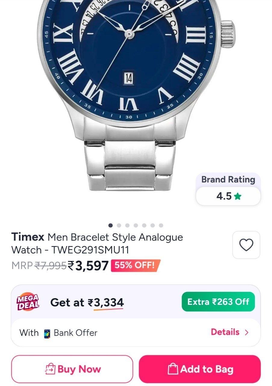 Buy Timex Men Bracelet Style Analogue Watch   TWEG291SMU11 -  - Accessories for Men