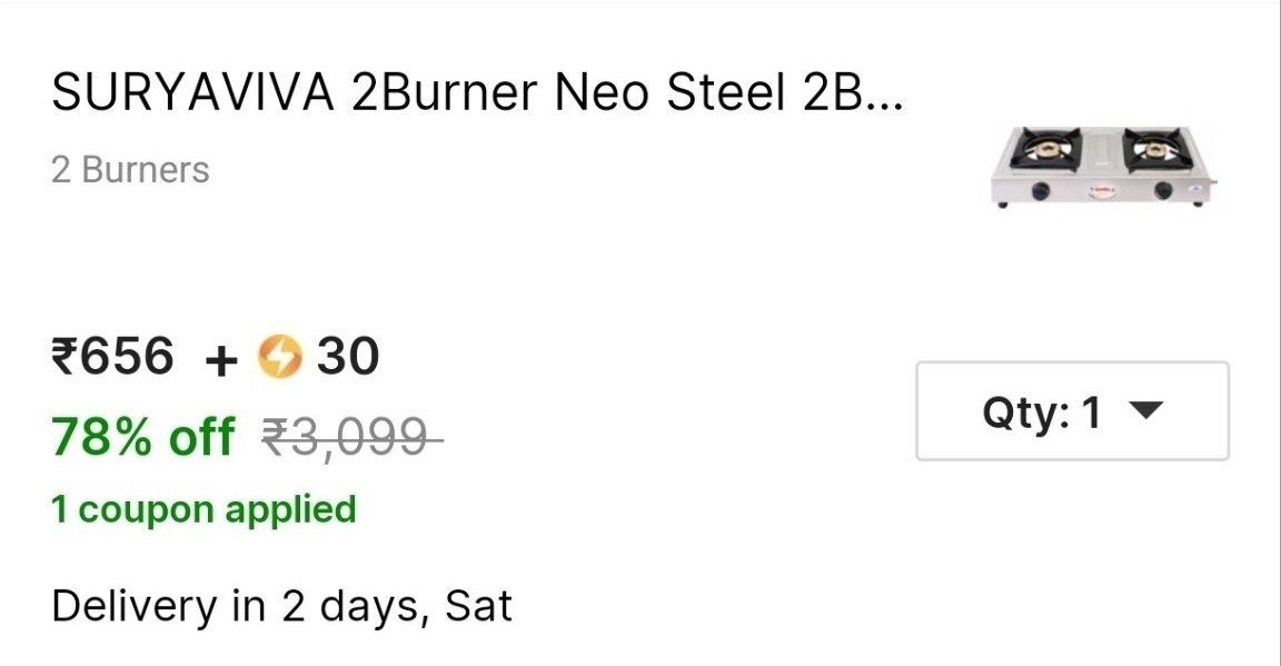 suryaviva 2burner neo steel 2b cast iron burner gas stove manual silver stainless manual stove
