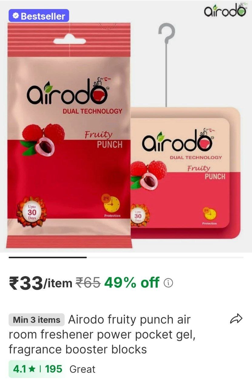 airodo fruity punch air room freshener power pocket gel fragrance booster blocks
