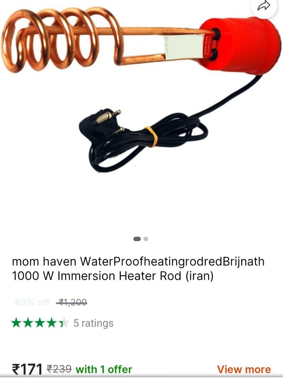 mom haven waterproofheatingrodredbrijnath 1000 w immersion heater rod