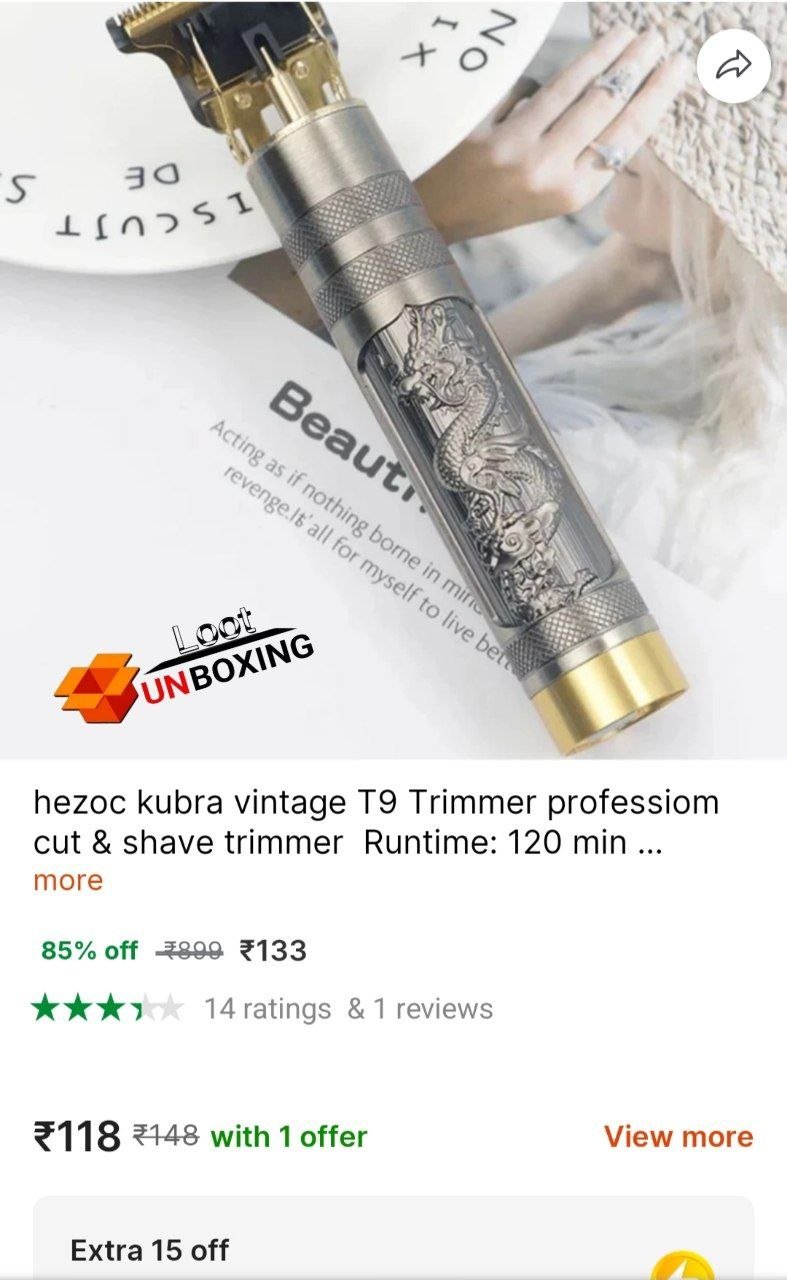hezoc kubra vintage t9 trimmer professiom cut shave runtime 120 min men women