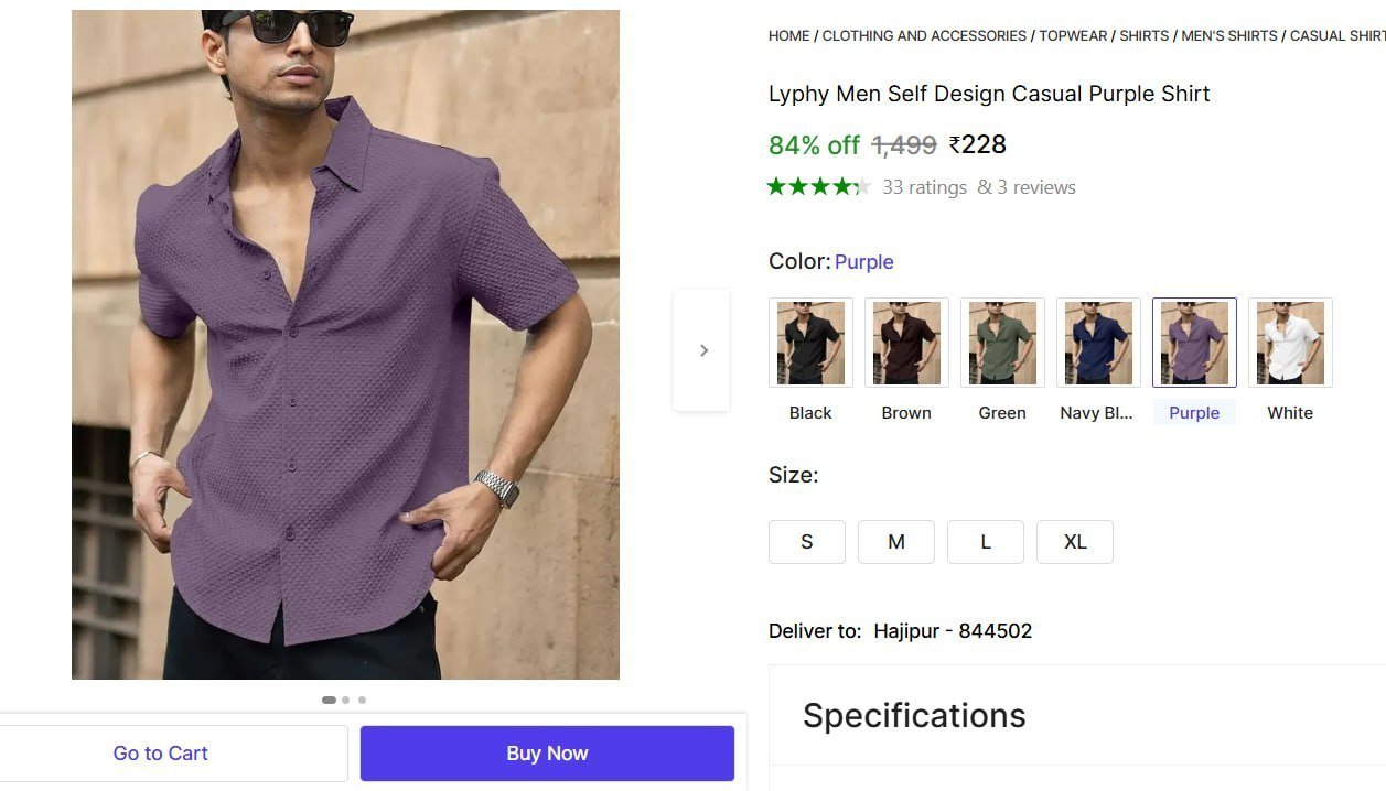 lyphy men self design casual purple shirt
