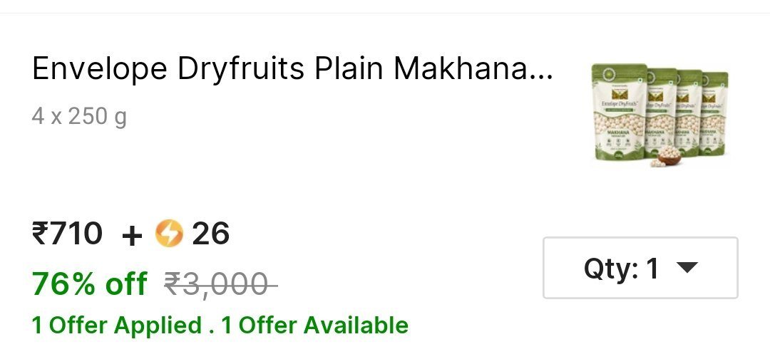 envelope dryfruits plain makhana fox nuts