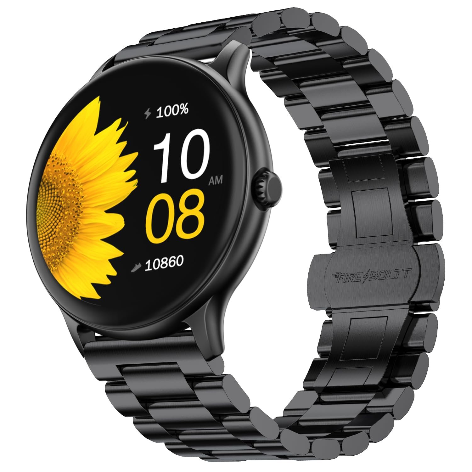 Fire-Boltt Phoenix Pro Round Smart Watch 1.39" Display with Bluetooth Calling, AI Voice Assistant,SpO2 & Heart Rate Monitor, 120+ Sports Modes,IP67 Waterproof Metal Smart Watch for Men & W