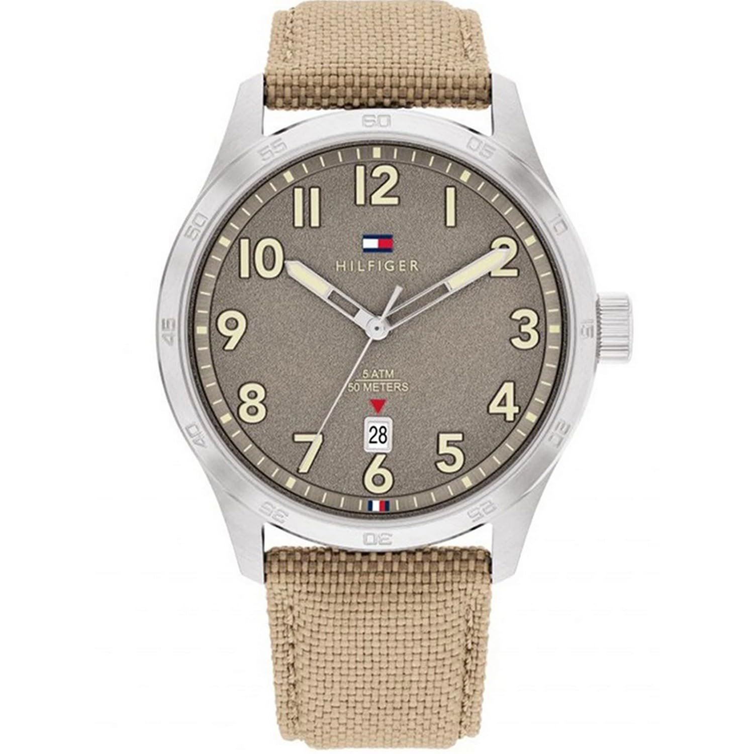 Tommy Hilfiger Brown Dial Beige Leather Strap Analog Watch for Men- TH1710561
