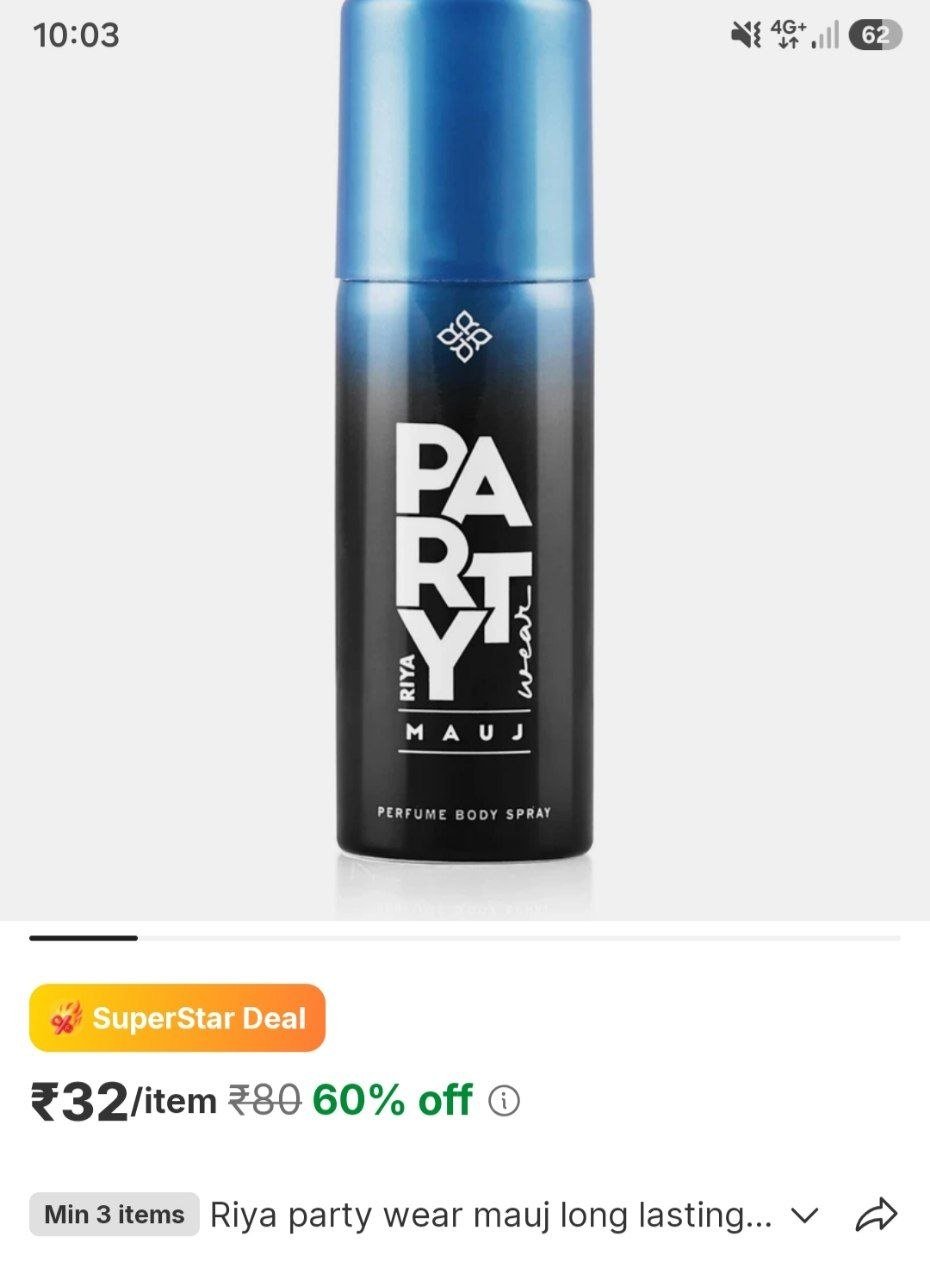 riya party wear mauj long lasting deodorant deo spray fresh energy scent perfume body spray for men
