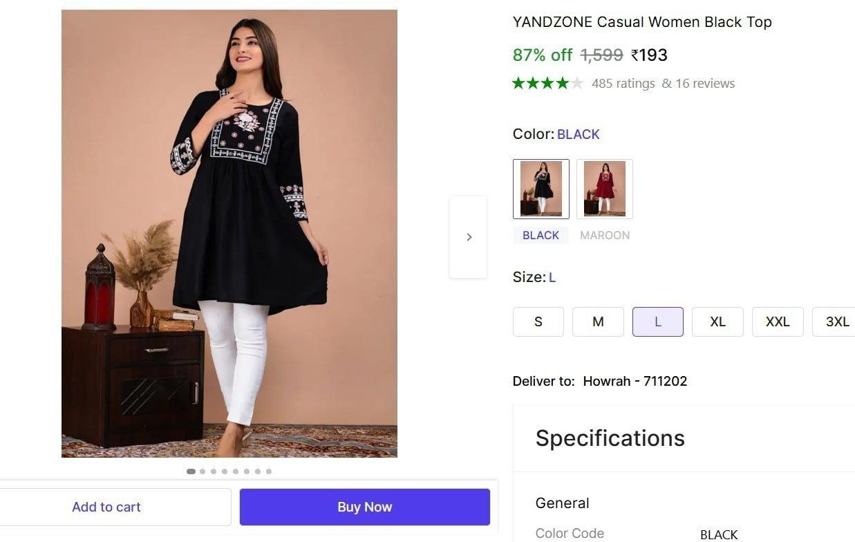 yandzone casual embroidered women black top