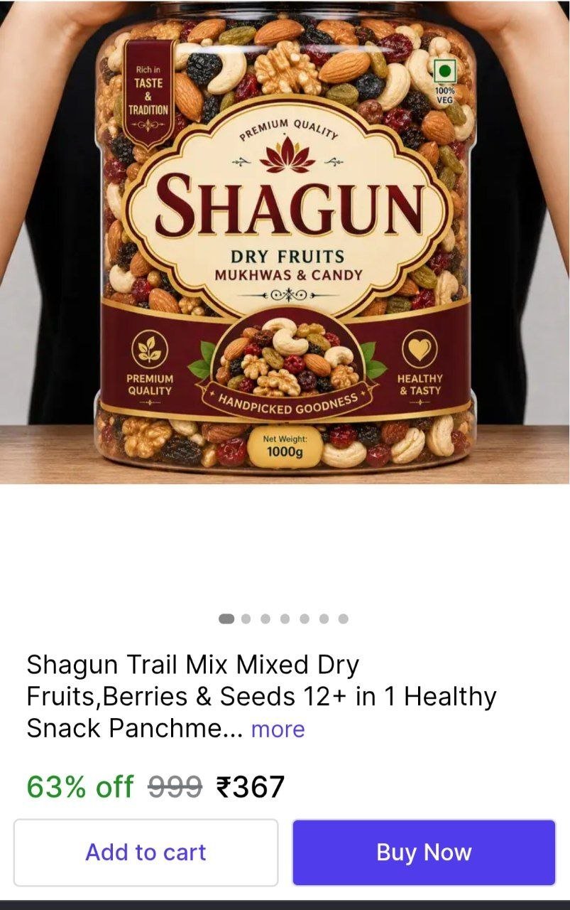 shagun trail mix mixed dry fruits berries seeds 12 1 healthy snack panchmeva assorted nuts