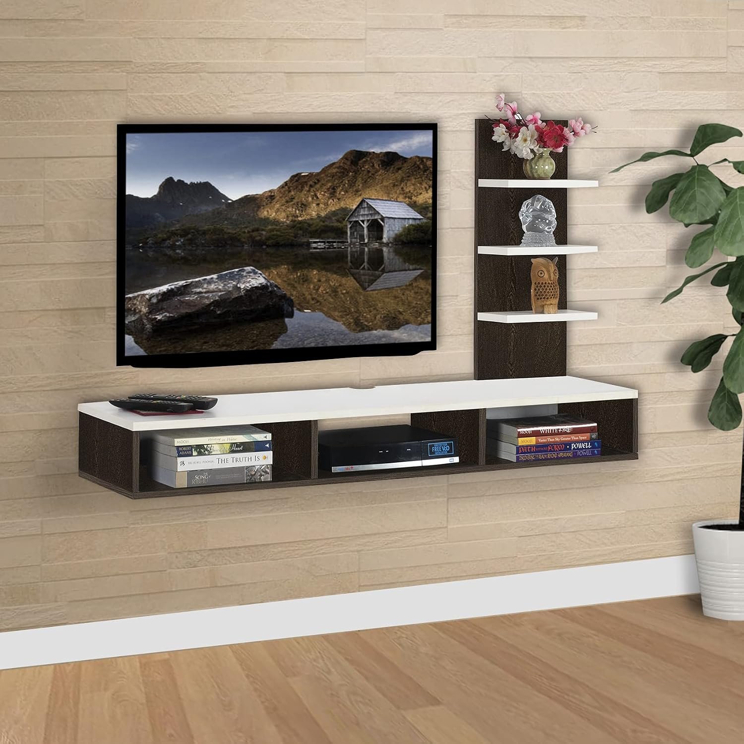 DELITE KOM Ava Engineered Wood TV Entertainment Unit (Finish Color - Flowery Wenge_White, DIY(Do-It-Yourself)