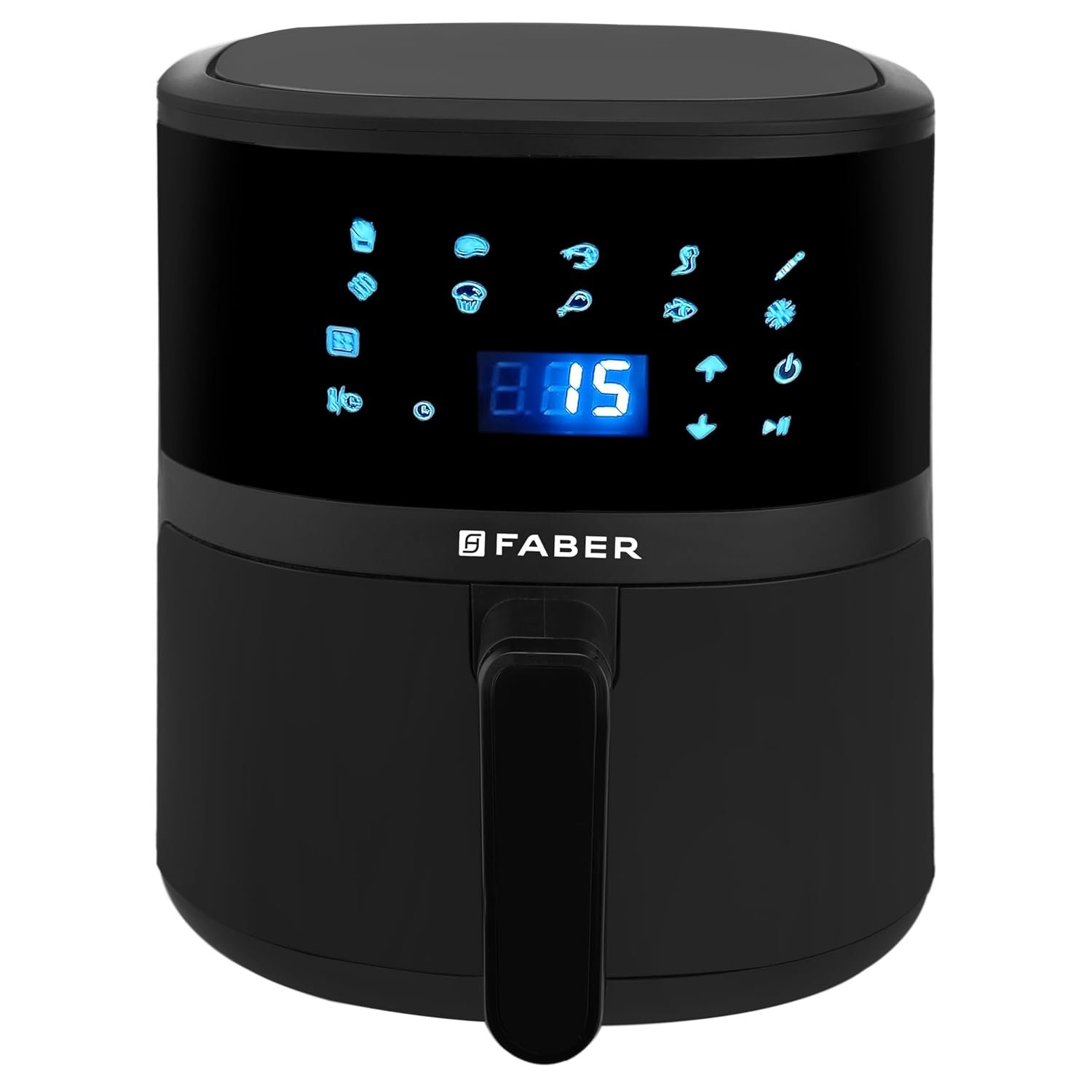 Faber 4L 1300W Digital Air Fryer | Fry, Bake, Roast | 85% Less Oil, 200°C Swirl Heating Technology |10-Preset Menu|Touch Control Interface| Auto Shut-Off |2 Yrs Comprehensive Warranty|Black
