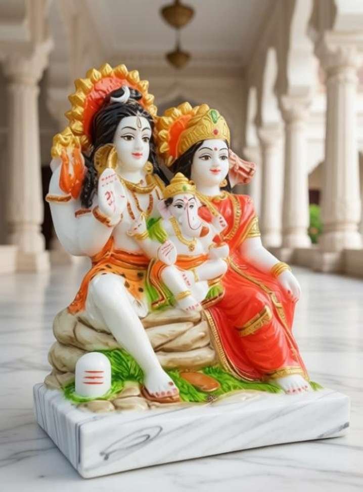 yogi ganesh ji shiv parvati 10 cm religious idol figurine