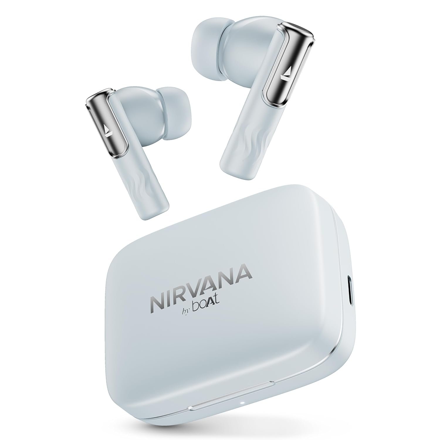 boAt Nirvana Ivy, 50dB Hybrid ANC, 360º Spatial Audio, Dynamic Head Tracking,Fast Charge,App Support, v5.3 Bluetooth Earbuds, TWS Ear Buds Wireless Earphones with mic (Quartz Cyan)