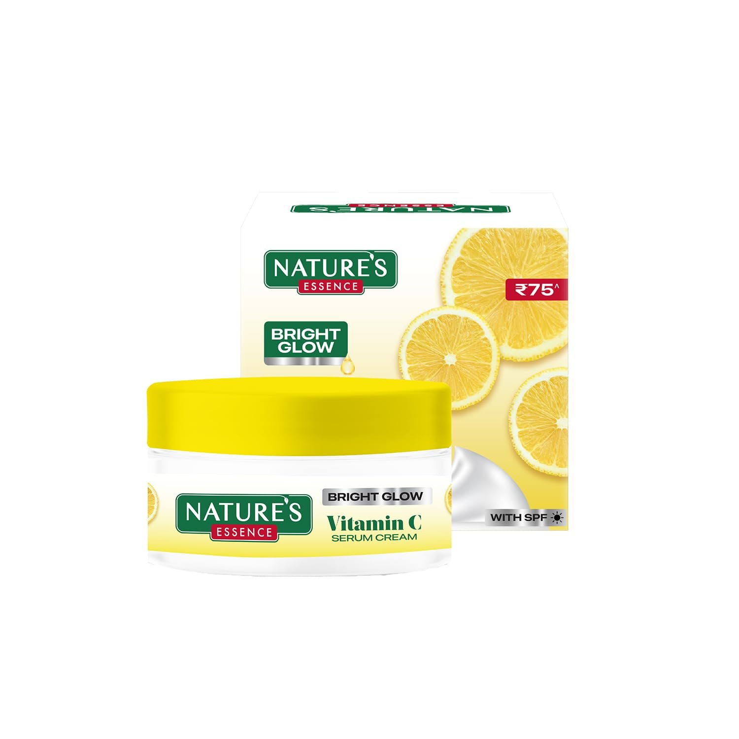 Nature’s Essence Vitamin C Serum Face Cream | Infused with Yuzu Lemon & Niacinamide | Brightens & Gives Glow | Face Cream for Glowing Skin | For All Skin Types, 25gm