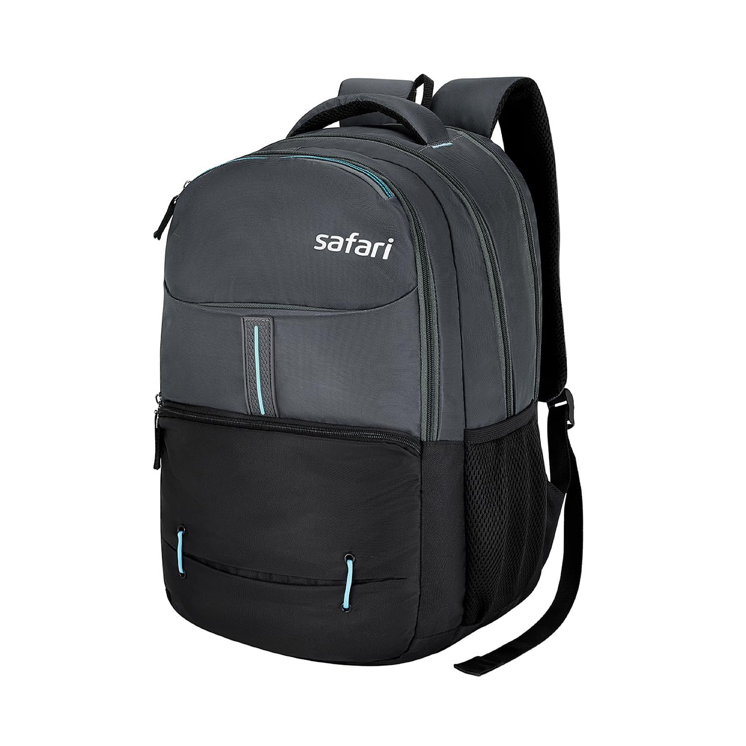 Safari Impact 35L Laptop Backpack Bag for Men & Women, School Bag for Boys & Girls, Ideal for Office/School/College, 3 Compartment Backpack with Rain Cover, Bottle Holder, & Organizer, Gre