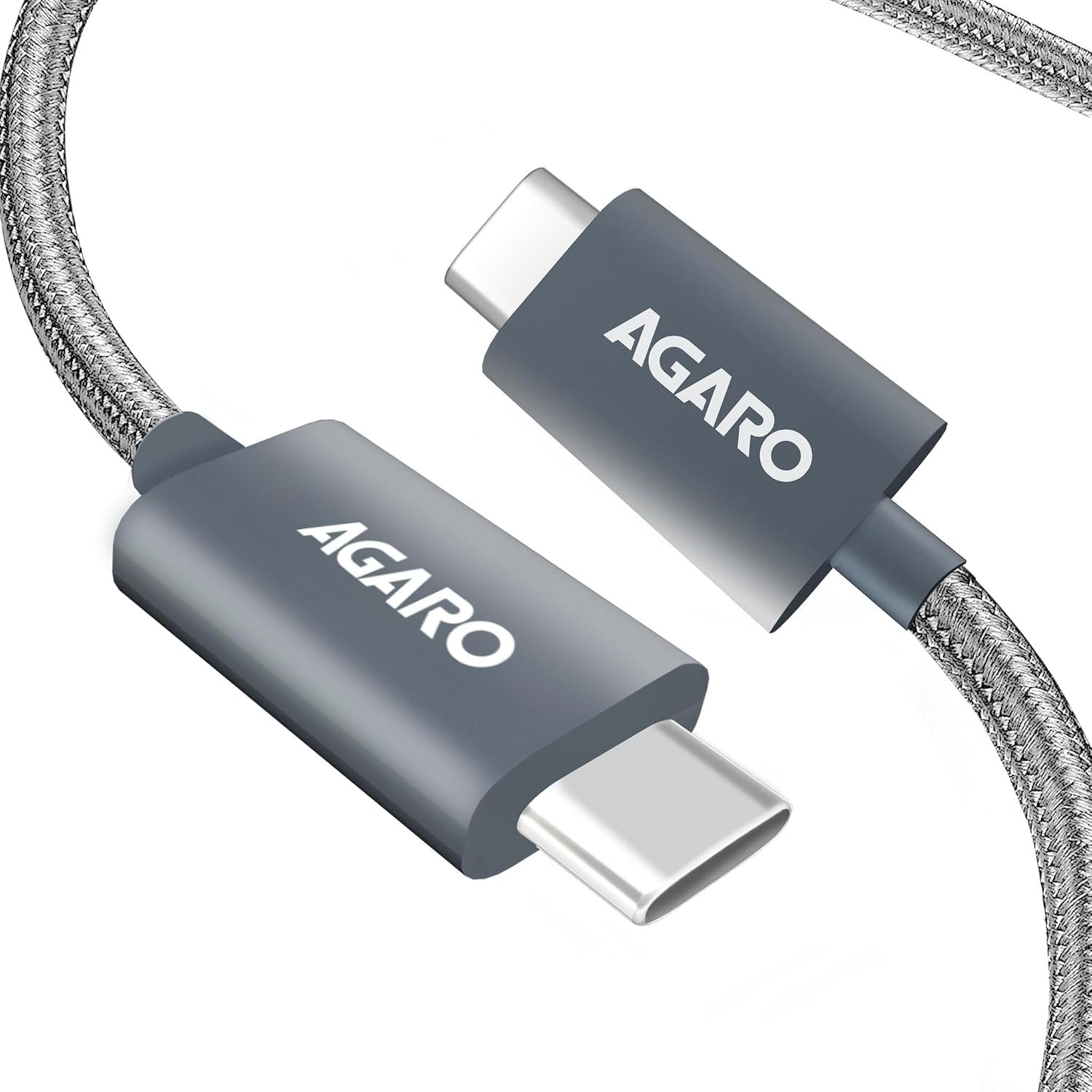 AGARO Type C to Type C Cable, 100W, 5A, Supports PD, Nylon Braided Fast Charging Cable, Compatible With Type C Devices Including Android Phone, iPhone, Laptop & MacBook, 1M, 480 Mbps Data Transmis
