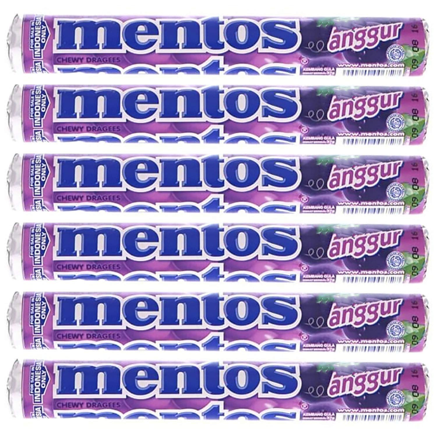 Mentos Grape Roll, 6 X 29 Gram
