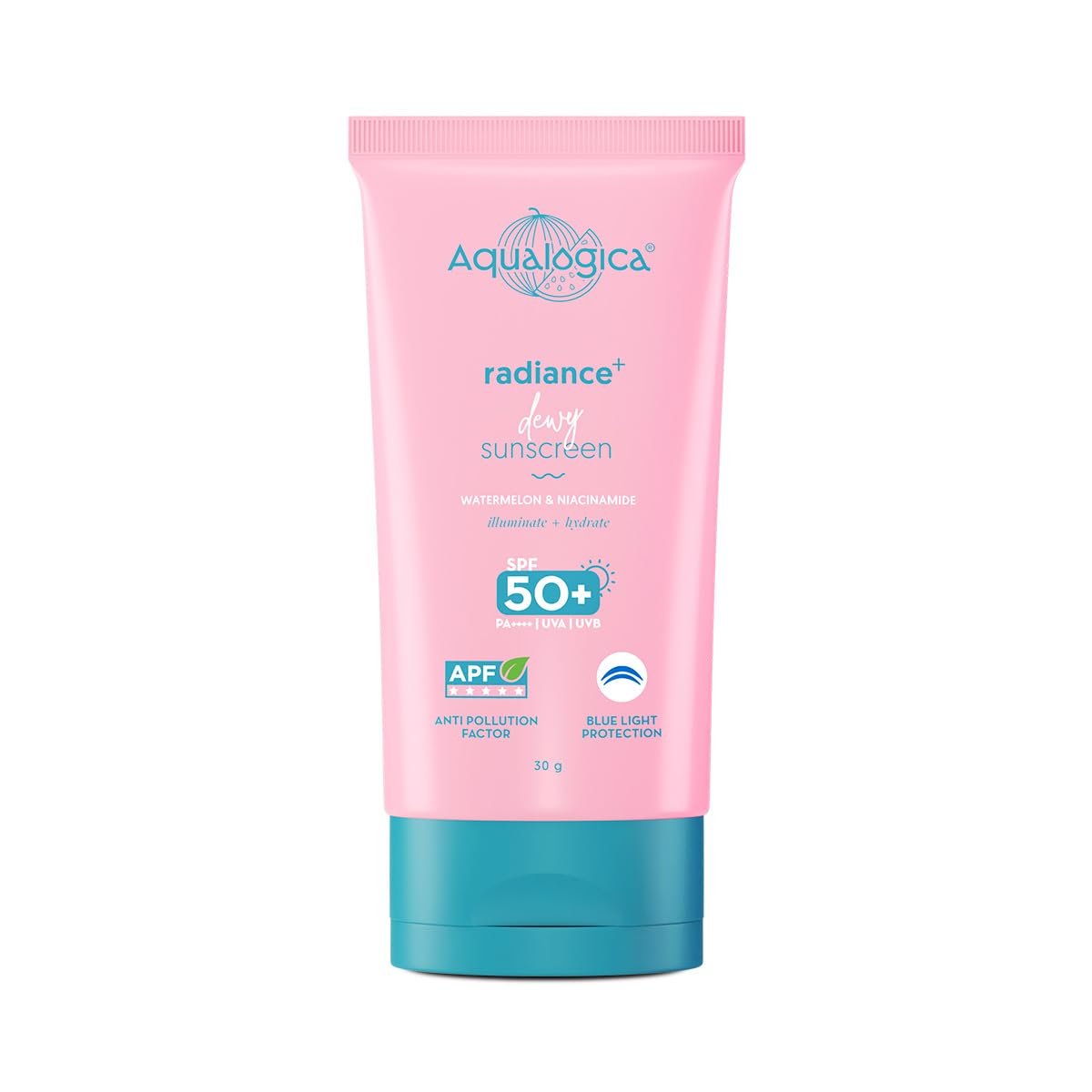 Aqualogica Radiance+ Dewy Sunscreen Gel SPF 50+ PA++++ | Lightweight texture for oily , combination , acne prone skin | Broad spectrum protection | In-vivo Tested | No white cast , Non greasy | For Me