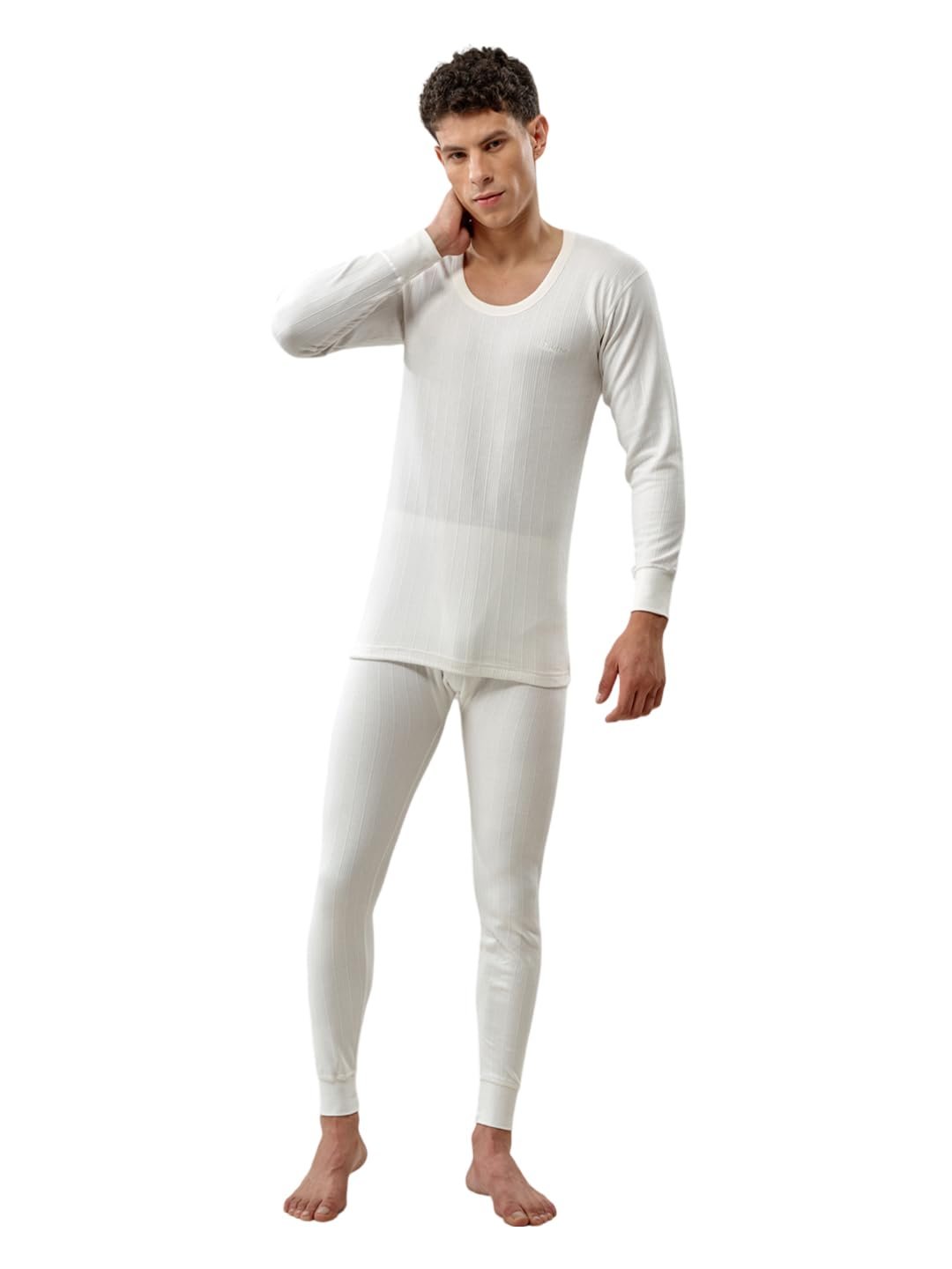 Lux Inferno Men's Thermal Set | Full Sleeve Round Neck Top & Bottom Winter Innerwear | Soft & Warm Cotton Fabric
