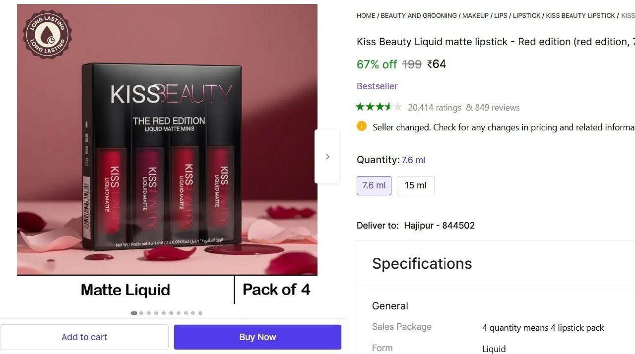 kiss beauty liquid matte lipstick red