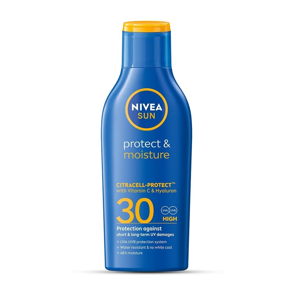 NIVEA Men & Women Sun Protect And Moisture 125Ml Spf 30 Advanced Sunscreen For Instant Protection For Normal Skin| Pa++ UVA - UVB Protection System| Water Resistant| Pack Of 1