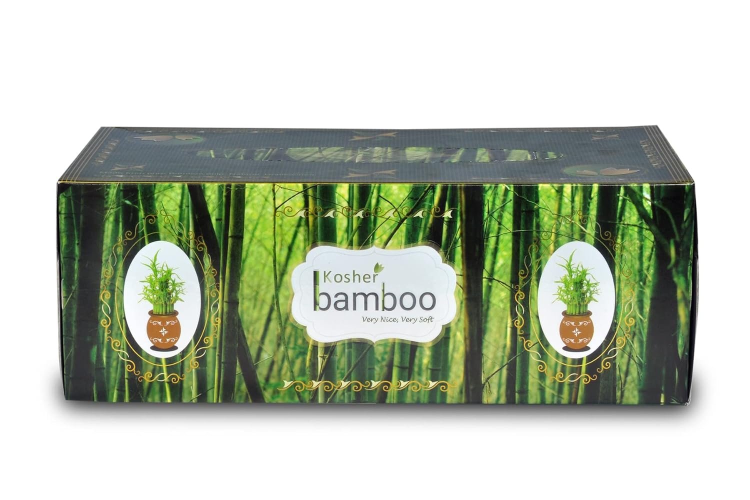 Kosher Bamboo Facial Tissue Box - Pack of 4 - Made of Pure bamboo Pulp - 2 Ply - 100 pulls each (GreenGrove)