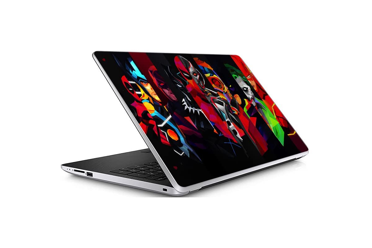 GADGETS WRAP Universal 15inch x 10inch Printed Vinyl Top Only Skin Sticker Decal for 15.6inch Screen Size Laptops - All in one Half