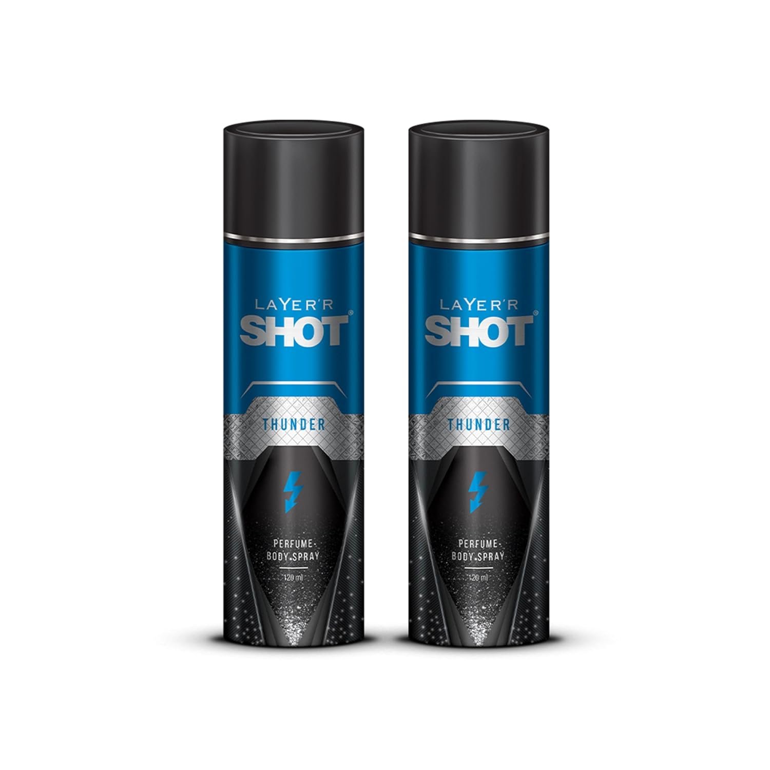 Layer'r SHOT Thunder Body Spray for Men, 120ml Pack of 2